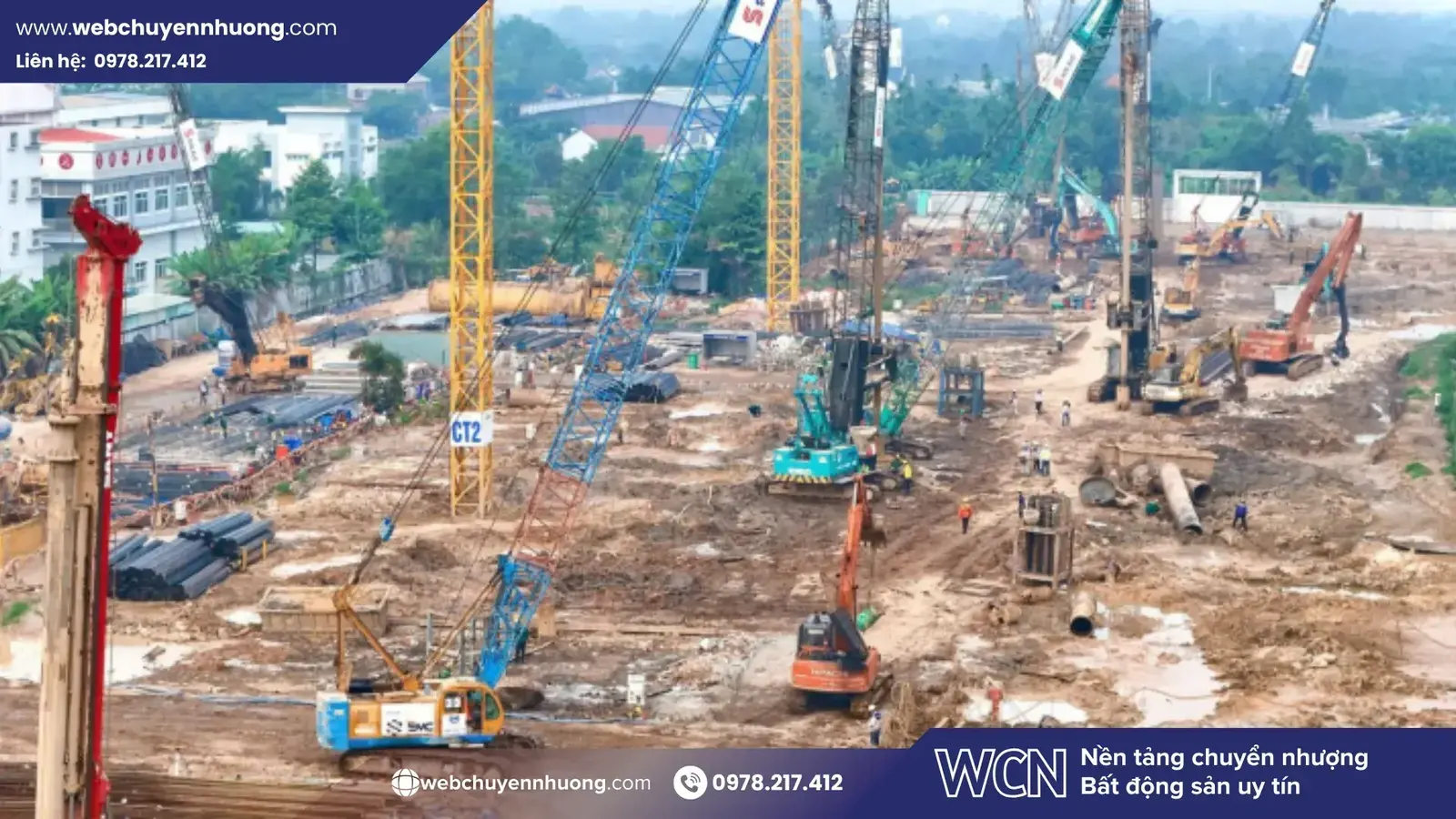 Việc hoàn tất lắp dựng hệ thống cần trục tháp đánh dấu cột mốc kỹ thuật quan trọng trong tiến độ xây dựng Emerald Garden View tháng 02.2026, cho thấy dự án đã sẵn sàng bước sang giai đoạn thi công phần thân.