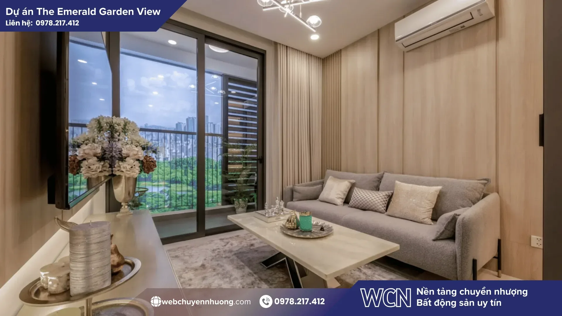 Phong cách nội thất hiện đại - Thiết kế căn hộ The Emerald Garden View hiện đại & tiện nghi