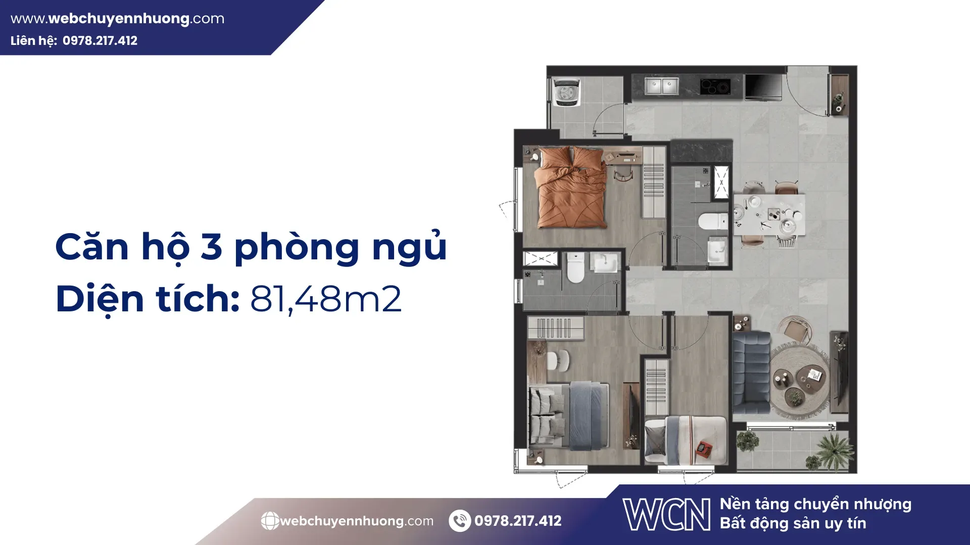 Căn hộ 3 phòng ngủ tại Emerald Boulevard có diện tích 80–82m², giá khoảng 3.2–3.5 tỷ đồng, phù hợp cho gia đình đông thành viên; dự án hiện còn có ưu đãi giảm 3–5% cho khách hàng đặt cọc sớm.